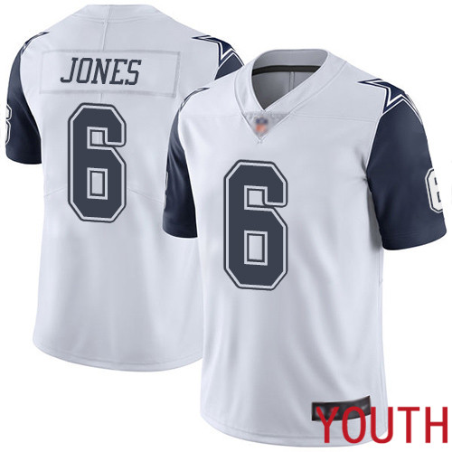 Youth Dallas Cowboys Limited White Chris Jones 6 Rush Vapor Untouchable NFL Jersey